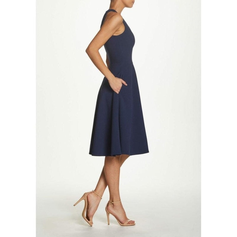 Dress The Population Catalina‎ Dress Navy Blue Sz XXL Sleeveless Fit And Flare - Picture 3 of 12